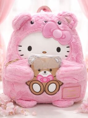 Hello Kitty Plush Bear Cosplay Mini Backpack